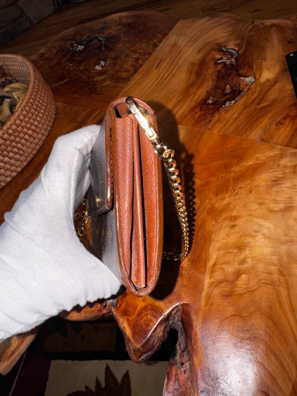 Louis Vuitton monogram long Sarah wallet brown/gold converted Crossbody 2009 - Picture 5 of 17